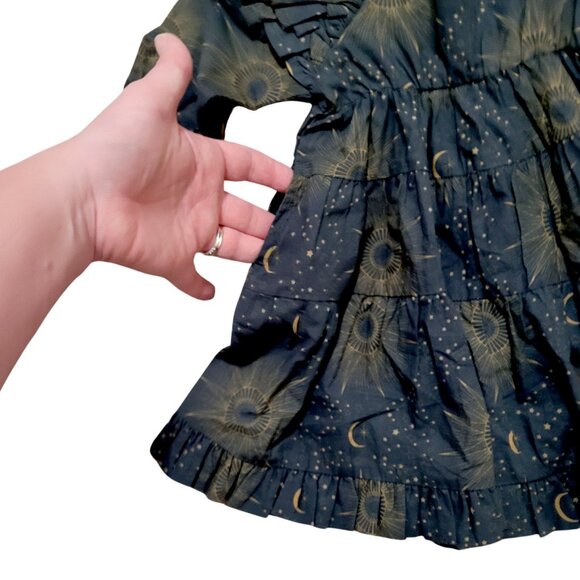 Kate Quinn Long Sleeve Tiered Ruffle Midi Dress Eye in the Sky Print Size 6-12M - Picture 8 of 12
